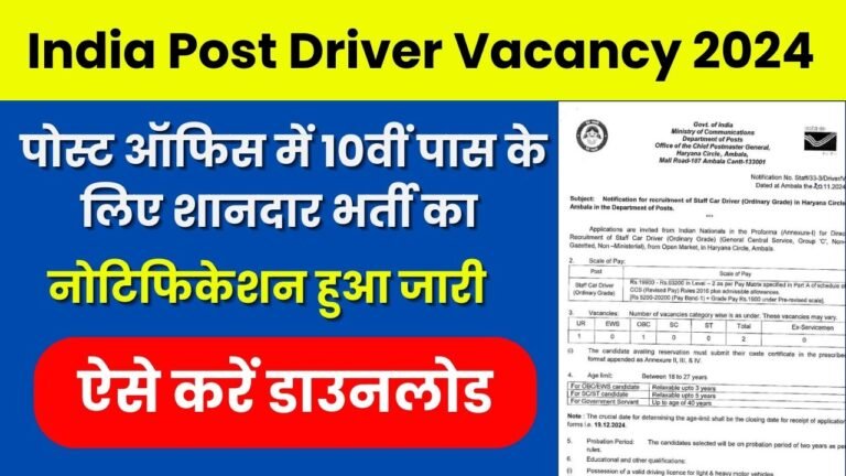 India Post Driver Vacancy 2024